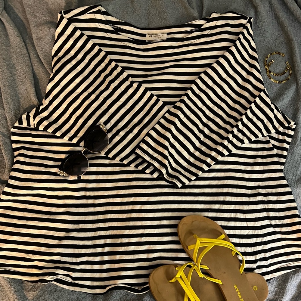 Boatneck Striped Organic Cotton Top